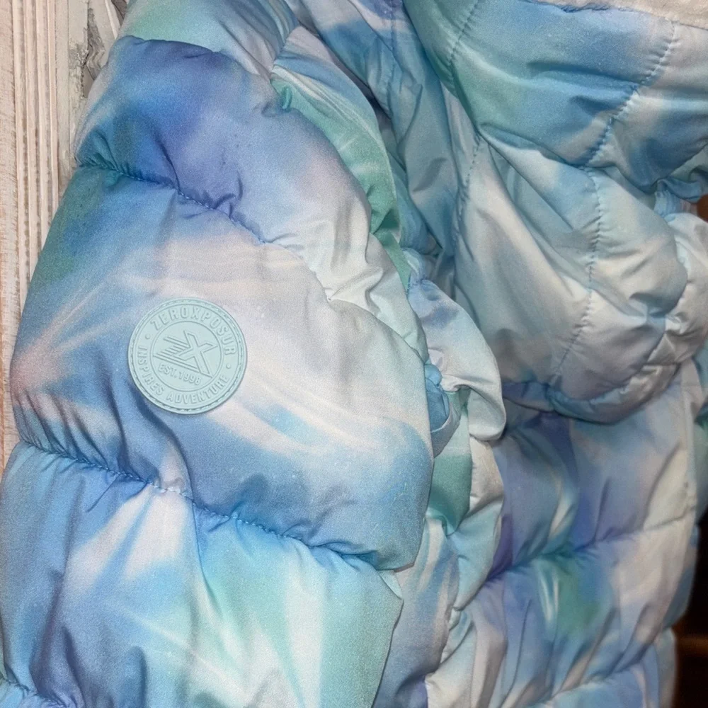ZeroXposur Blue Swirl Puffer Jacket Size:14/16